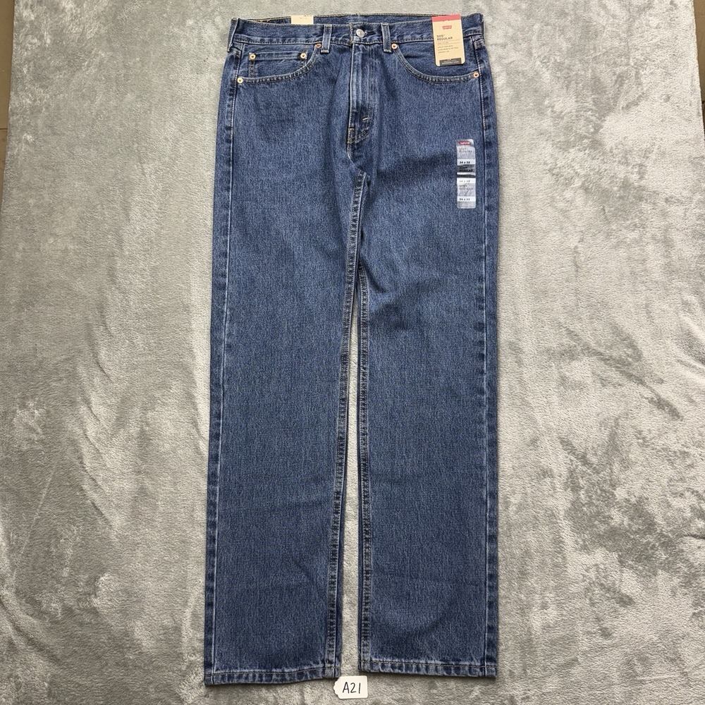 Levis 505 Regular Fit Jeans, Size 34 x 32 - Blue New With Tag